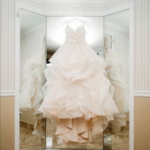 Custom Champagne Casablanca Wedding Gown
